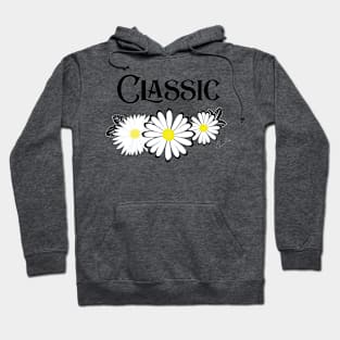 Classic Daisy Black n White Seamless Design Print Pattern Hoodie